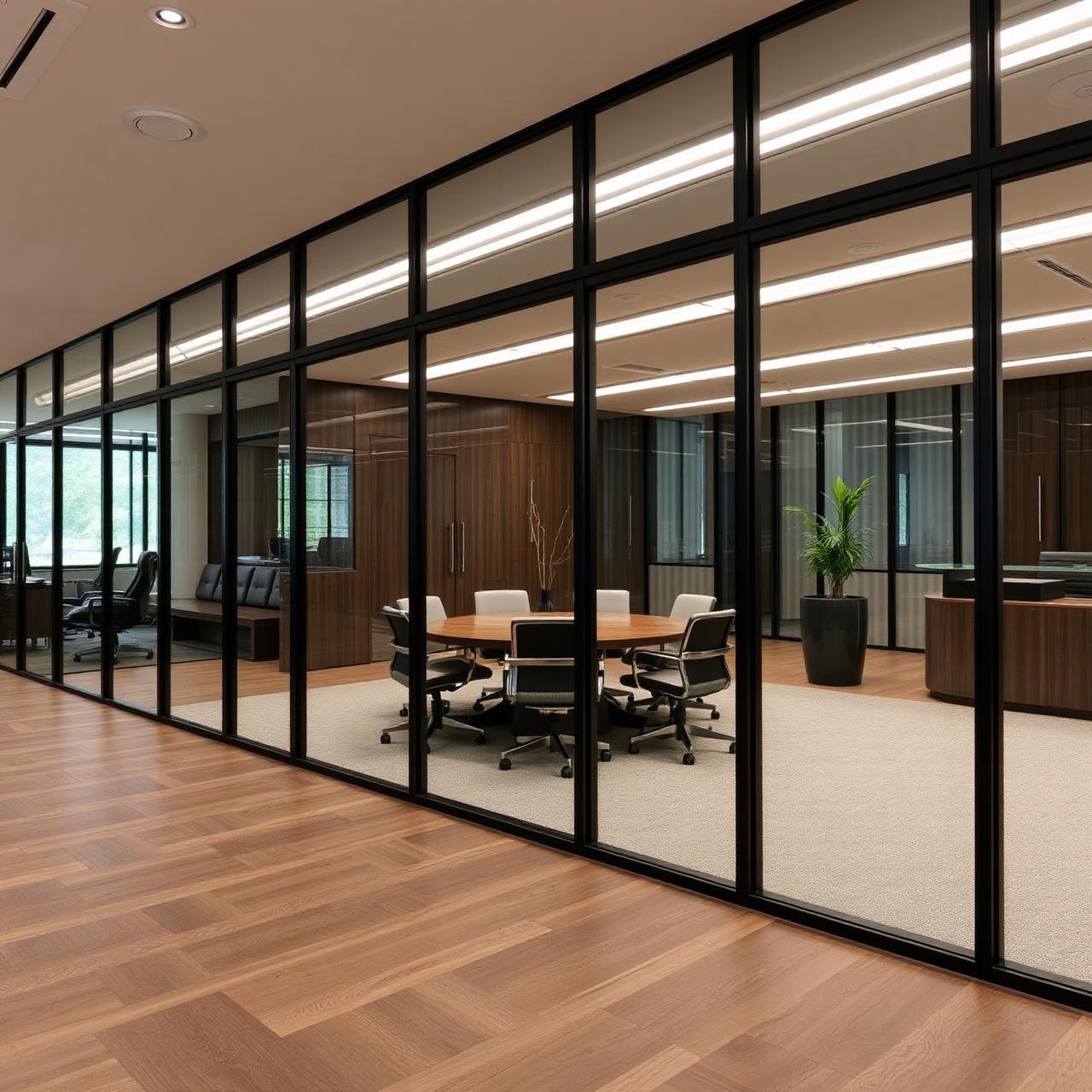 Modern office glass partitions