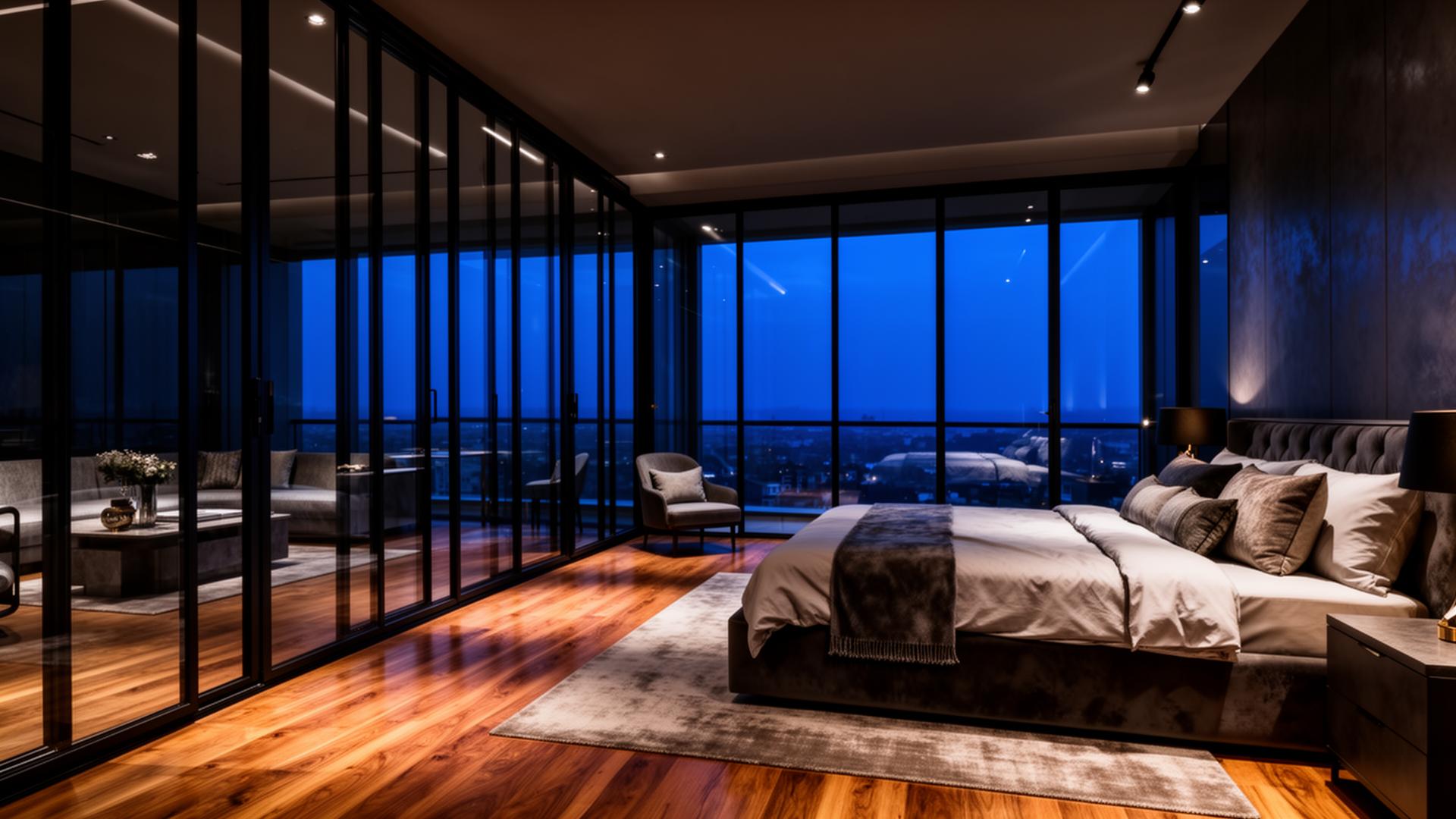 Luxury aluminium and glass interior